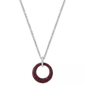 ❤️ Effy Ruby & Diamond Circle Pendant Necklace – 2.75 CTW in Sterling Silver